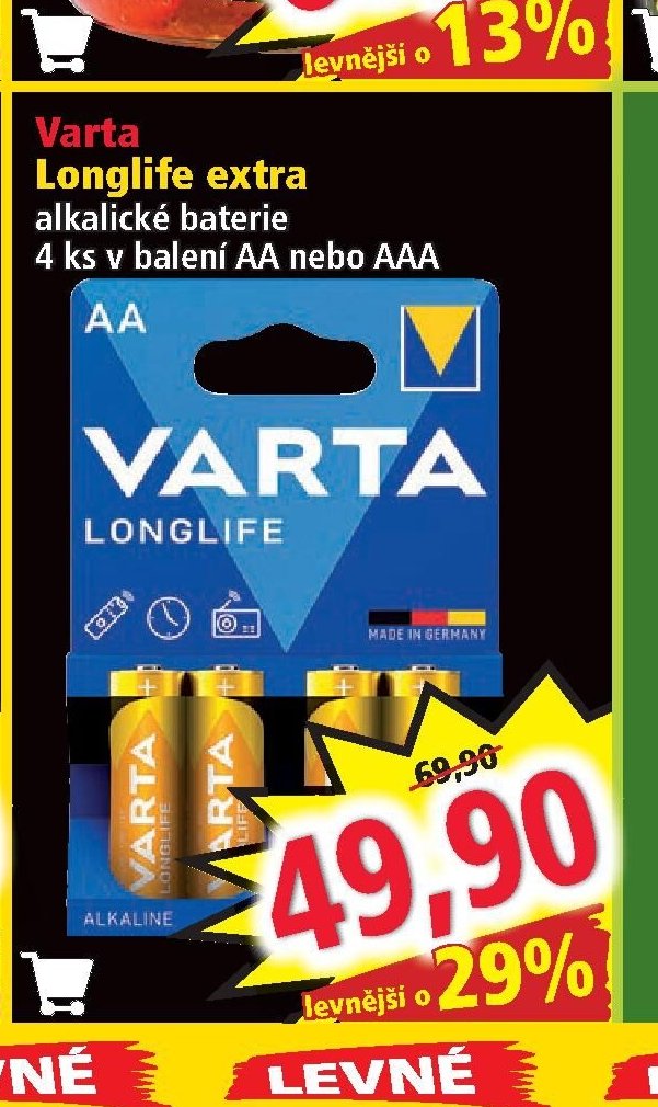Varta Longlife extra 4 ks - Norma aktualniletaky.eu