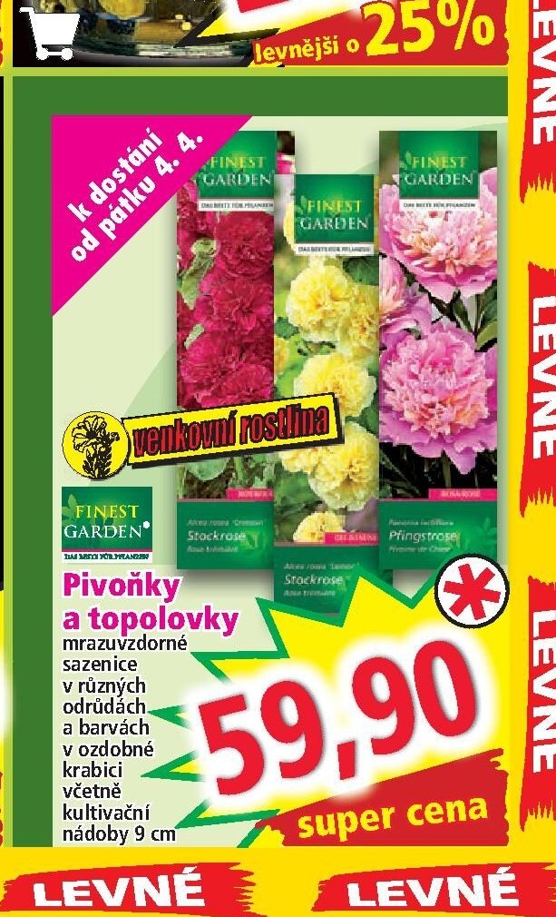 Finest Garden Pivoňky a topolovky - Norma aktualniletaky.eu