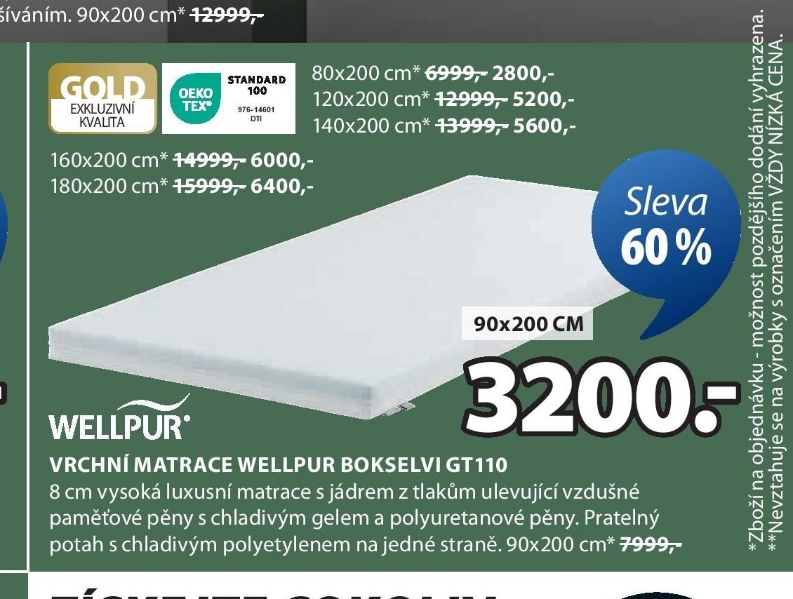 Vrchní matrace WELLPUR BOKSELVI GT110 - Jysk aktualniletaky.eu