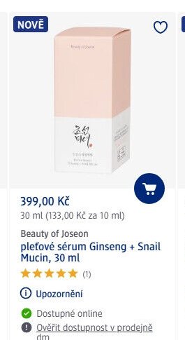 Beauty of Joseon pleťové sérum Ginseng + Snail Mucin, 30 ml - dm drogerie aktualniletaky.eu