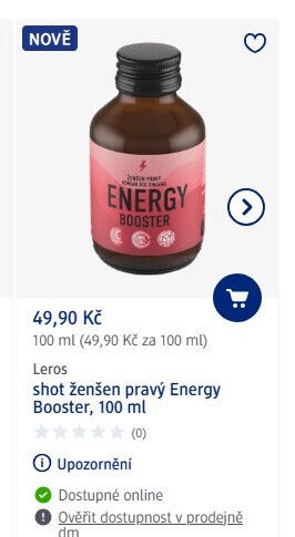 Leros shot ženšen pravý Energy Booster, 100 ml - dm drogerie aktualniletaky.eu