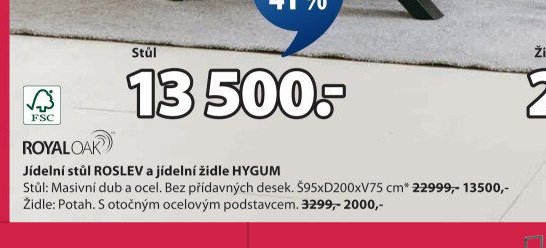 Jídelní stůl ROSLEV a jídelní židle HYGUM - Jysk aktualniletaky.eu