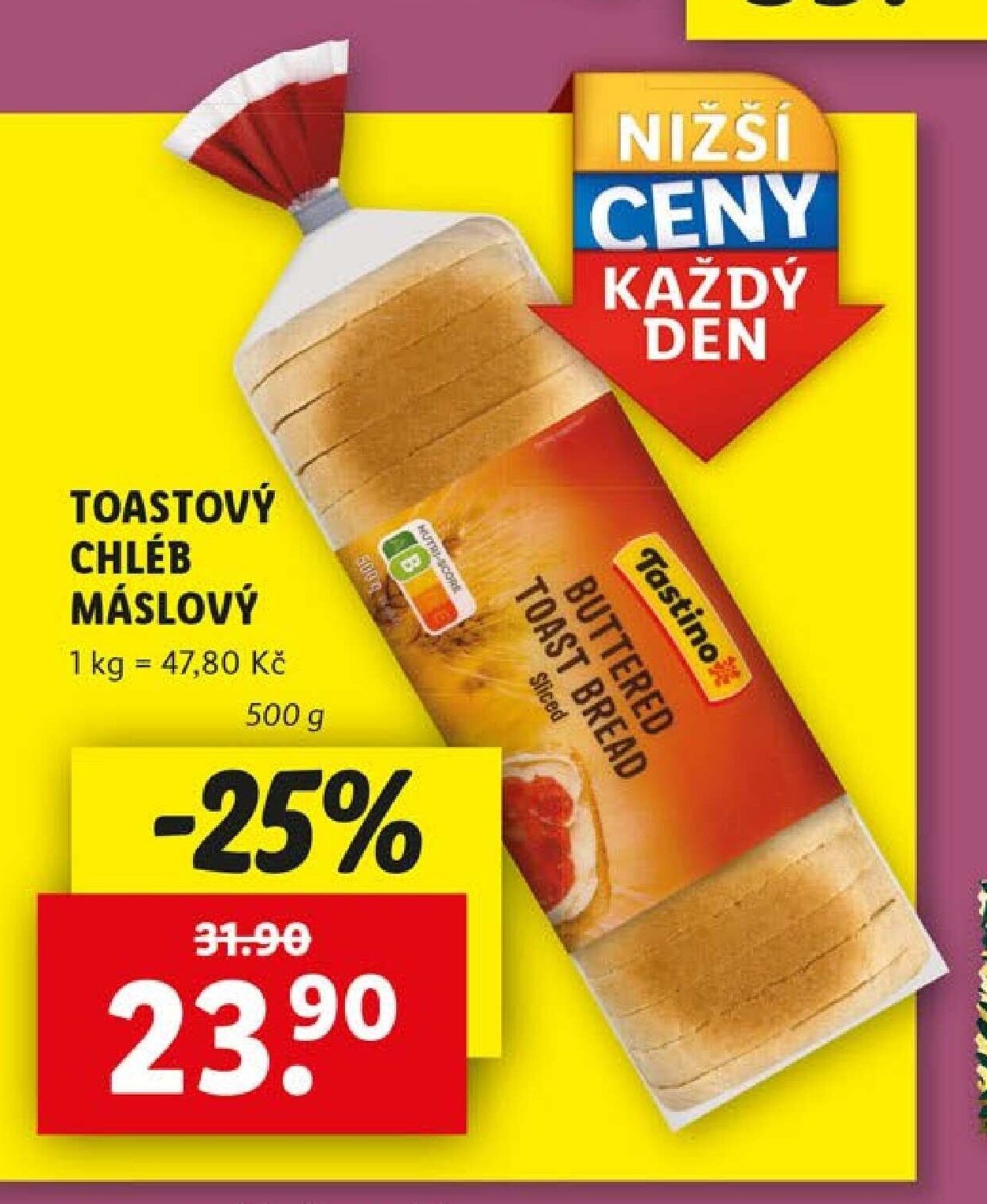Tastino Toastový chléb máslový - Lidl aktualniletaky.eu