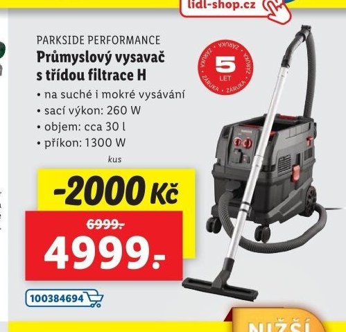 Parkside Performance Průmyslový vysavač s třídou filtrace H - Lidl aktualniletaky.eu