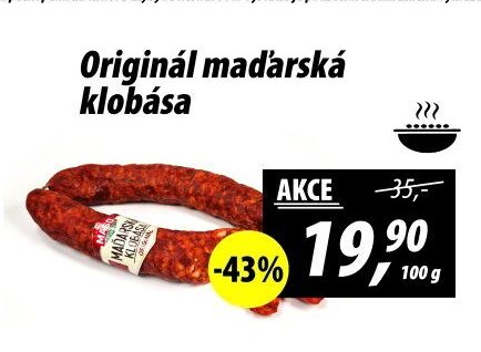 Originál maďarská klobása - ZEMAN maso - uzeniny aktualniletaky.eu