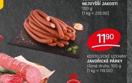 KOSTELECKÉ UZENINY JAVOŘICKÉ PÁRKY - FLOP aktualniletaky.eu