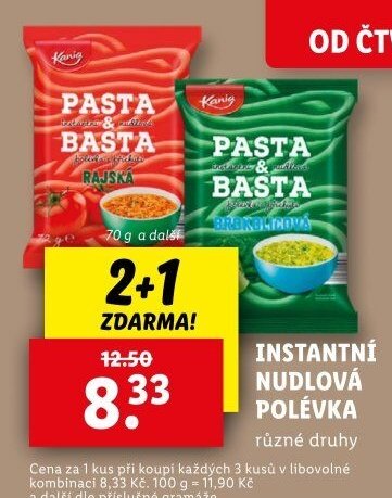 Pasta Basta instantní nudlová polévka - Lidl aktualniletaky.eu