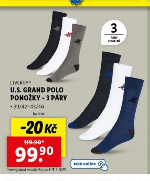 LIVERGY U.S. GRAND POLO PONOŽKY – 3 PÁRY - Lidl aktualniletaky.eu