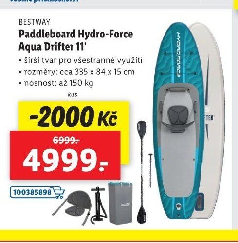 BESTWAY Paddleboard Hydro-Force Aqua Drifter 11' - Lidl aktualniletaky.eu