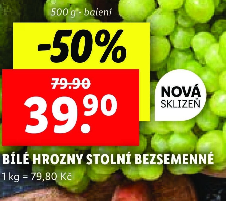 Bílé hrozny stolní bezsemenné - Lidl aktualniletaky.eu