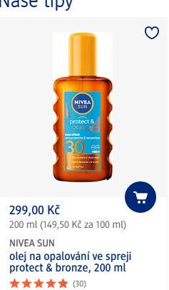NIVEA SUN olej na opalování ve spreji protect & bronze, 200 ml - dm drogerie aktualniletaky.eu