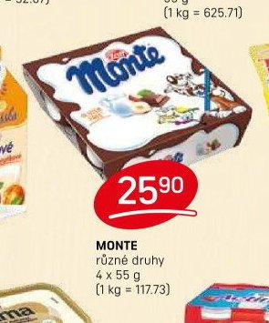 MONTE různé druhy 4 x 55 g - FLOP aktualniletaky.eu