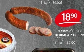 UZENINY PŘÍBRAM KLOBÁSA Z UDÍRNY 100 g - FLOP aktualniletaky.eu