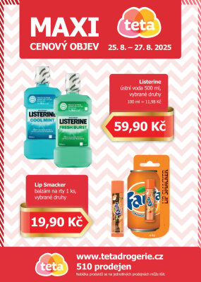 aktuální leták Teta drogerie 25.8.2025-27.8.2025