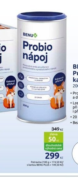 BENU Probio nápoj kakaová příchuť 200g - BENU Lékárna aktualniletaky.eu