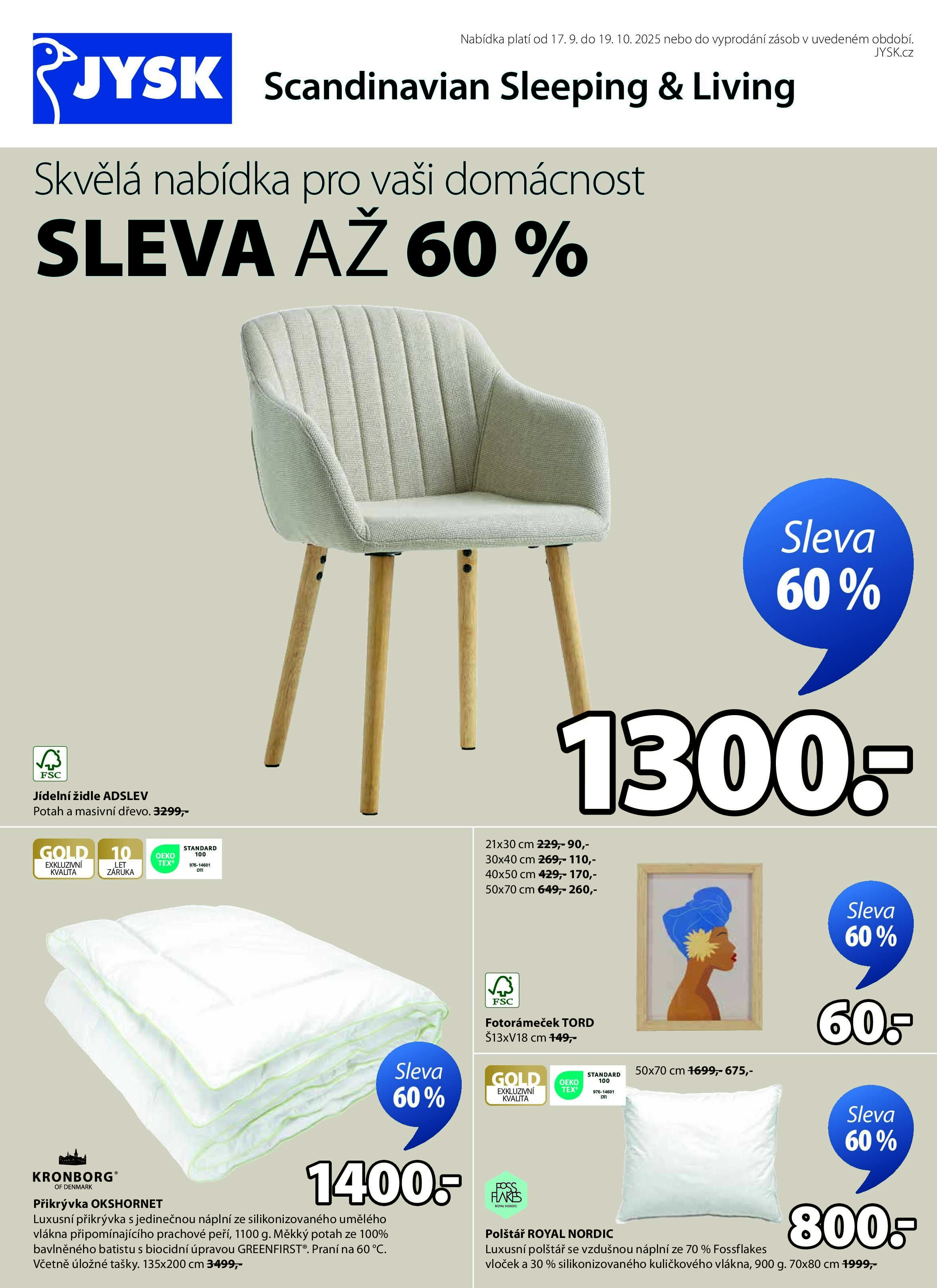 Jayk akční leták - Slevy až 60% Jysk strana 1