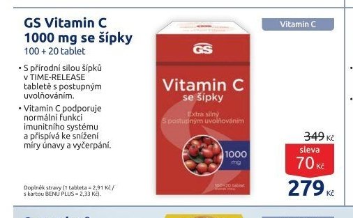 GS Vitamin C 1000 mg se šípky - BENU Lékárna aktualniletaky.eu
