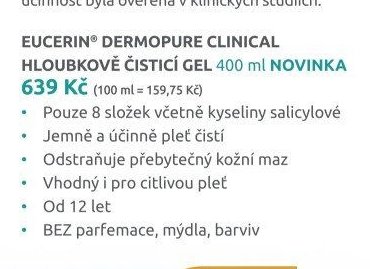 EUCERIN DERMOPURE CLINICAL HLOUBKOVĚ ČISTICÍ GEL - BENU Lékárna aktualniletaky.eu