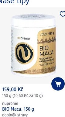 nupreme BIO Maca, 150 g - dm drogerie aktualniletaky.eu