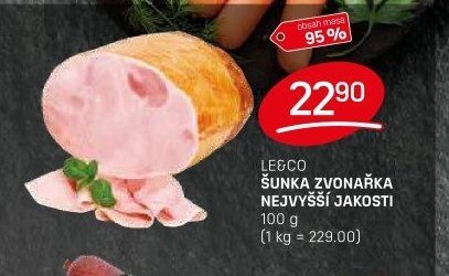 LE&CO ŠUNKA ZVONAŘKA NEJVYŠŠÍ JAKOSTI 100 g - FLOP aktualniletaky.eu