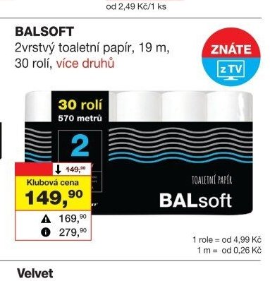 BALSOFT 2vrstvý toaletní papír - Barvy a laky drogerie aktualniletaky.eu