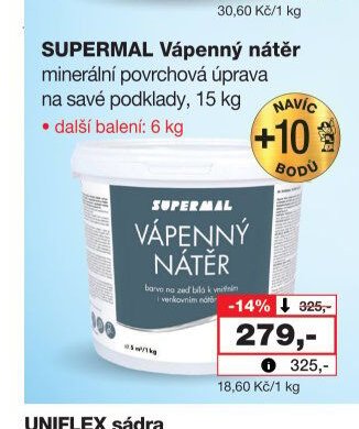 SUPERMAL Vápenný nátěr - Barvy a laky drogerie aktualniletaky.eu
