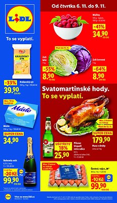 Leták Lidl Akční leták OD ČTVRTKA platný od 2025-11-06 do 2025-11-09
