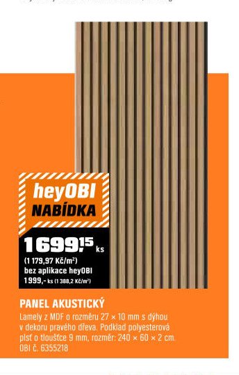 PANEL AKUSTICKÝ - OBI aktualniletaky.eu