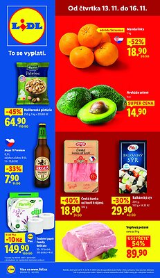Leták Lidl Akční leták OD ČTVRTKA platný od 2025-11-13 do 2025-11-16