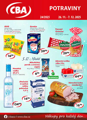 Leták CBA CBA Potraviny leták platný od 2025-11-26 do 2025-12-07