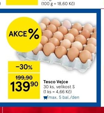 Tesco Vejce - Tesco aktualniletaky.eu