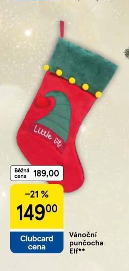 Vánoční punčocha Elf - Tesco aktualniletaky.eu