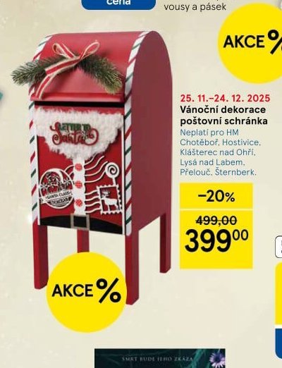 Vánoční dekorace poštovní schránka - Tesco aktualniletaky.eu