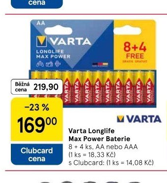 Varta Longlife Max Power Baterie - Tesco aktualniletaky.eu