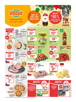 Leták Globus Globus leták Praha - Černý Most platný od 2025-12-03 do 2025-12-09