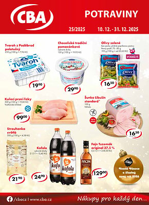 Leták CBA CBA Potraviny leták platný od 2025-12-10 do 2025-12-31