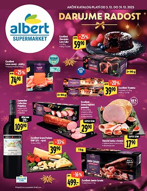 Leták Albert Albert Supermarket - Akční katalog Darujme radost platný od 2025-12-03 do 2025-12-31