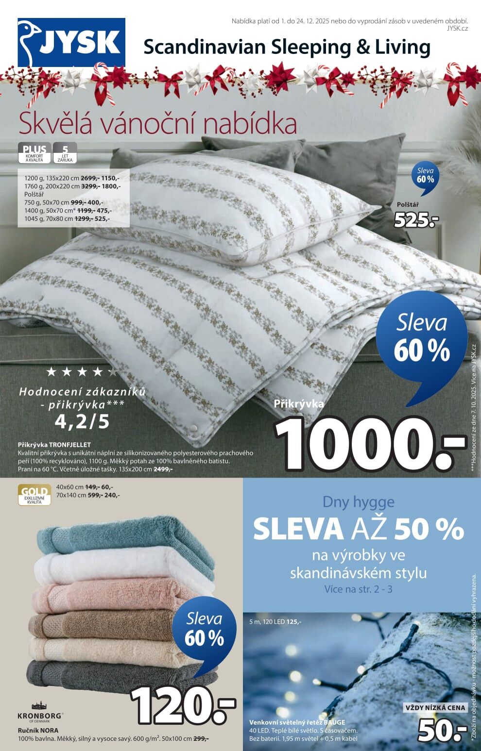 Jysk leták - Skvělá vánoční nabídka Jysk strana 1