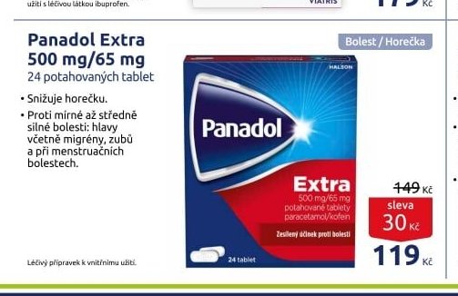 Panadol Extra 500 mg/65 mg 24 potahovaných tablet - BENU Lékárna aktualniletaky.eu