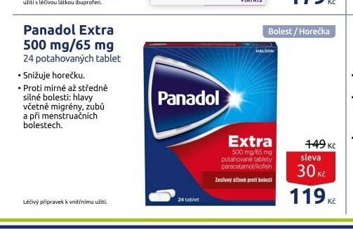 Panadol Extra 500 mg/65 mg 24 potahovaných tablet - BENU Lékárna aktualniletaky.eu