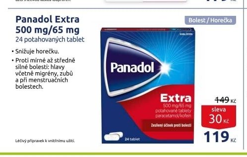 Panadol Extra 500 mg/65 mg 24 potahovaných tablet - BENU Lékárna aktualniletaky.eu