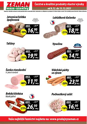 ZEMAN maso - uzeniny leták strana 2