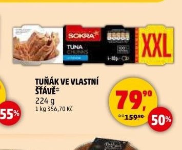Tuňák ve vlastní šťávě Sokra - Penny Market aktualniletaky.eu