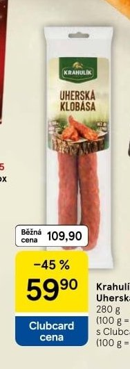 Krahulík Uherská klobása - Tesco aktualniletaky.eu