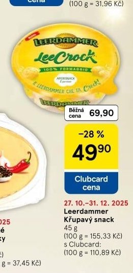 Leerdammer Křupavý snack - Tesco aktualniletaky.eu