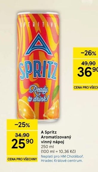 A Spritz Aromatizovaný vinný nápoj - Tesco aktualniletaky.eu