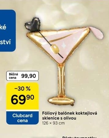 Fóliový balónek koktejlová sklenice s olivou - Tesco aktualniletaky.eu