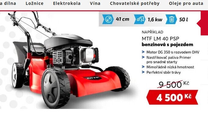 MTF LM 40 PSP benzínová sekačka s pojezdem - Mountfield aktualniletaky.eu