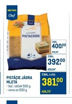 Pistácie jádra mletá