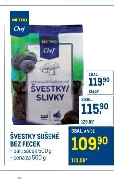 Švestky sušené bez pecek